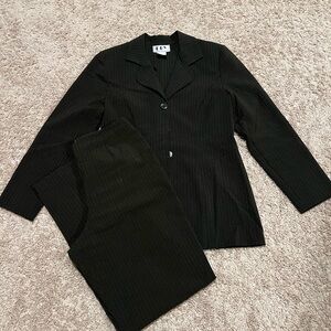 DBY Dark Green Pin Striped Suit Set